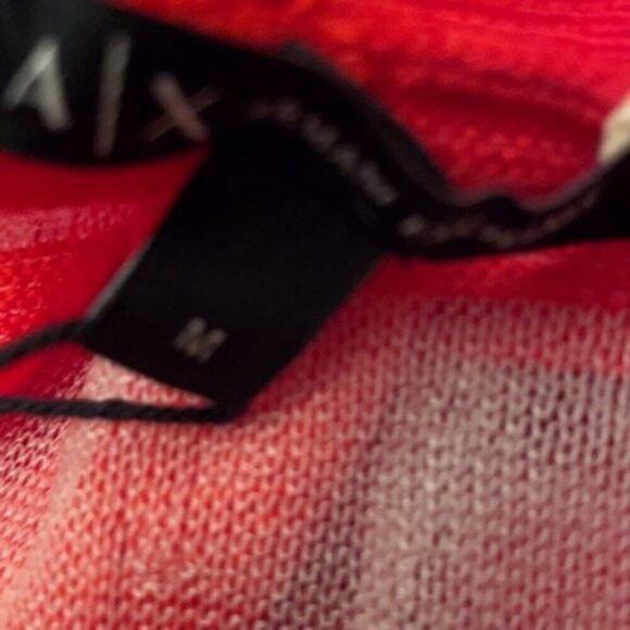 Armani Exchange Open front Cardigan red and white M - Picture 5 of 5